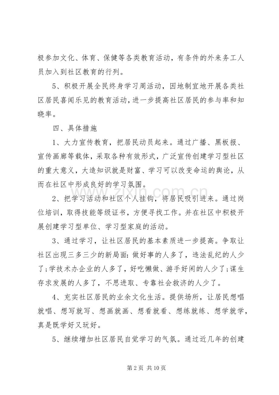 20XX年学习型社区年度工作计划.docx_第2页