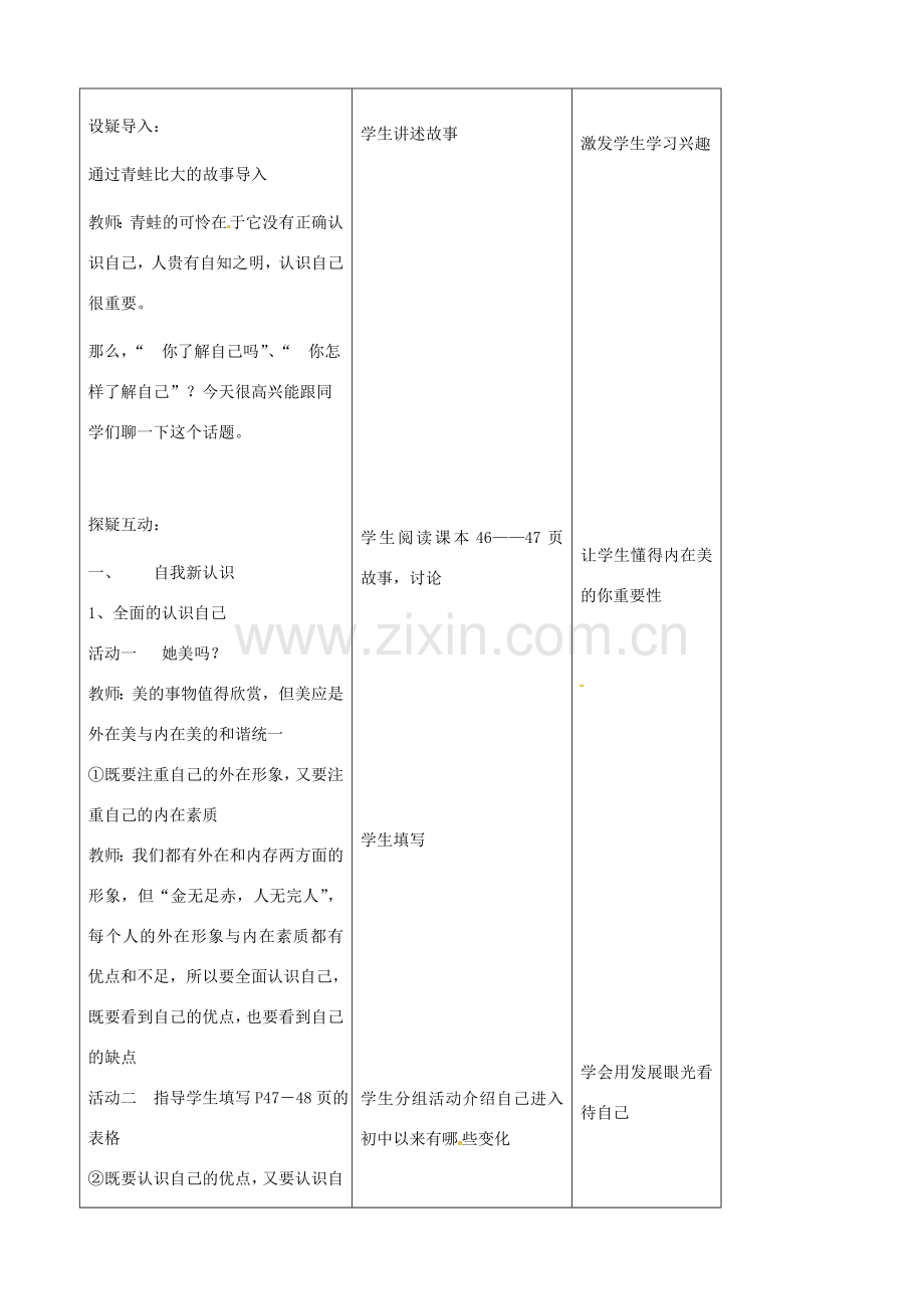 吉林省四平市第十七中学七年级政治上册 5.1 日新又新我常新教案 新人教版.doc_第2页