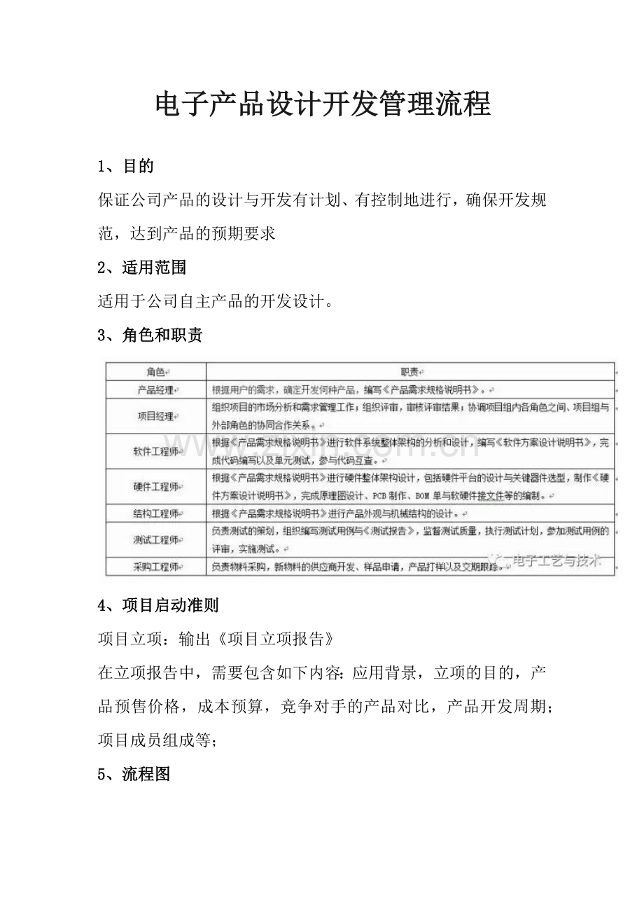 电子产品设计开发管理流程(项目策划书).doc_第1页