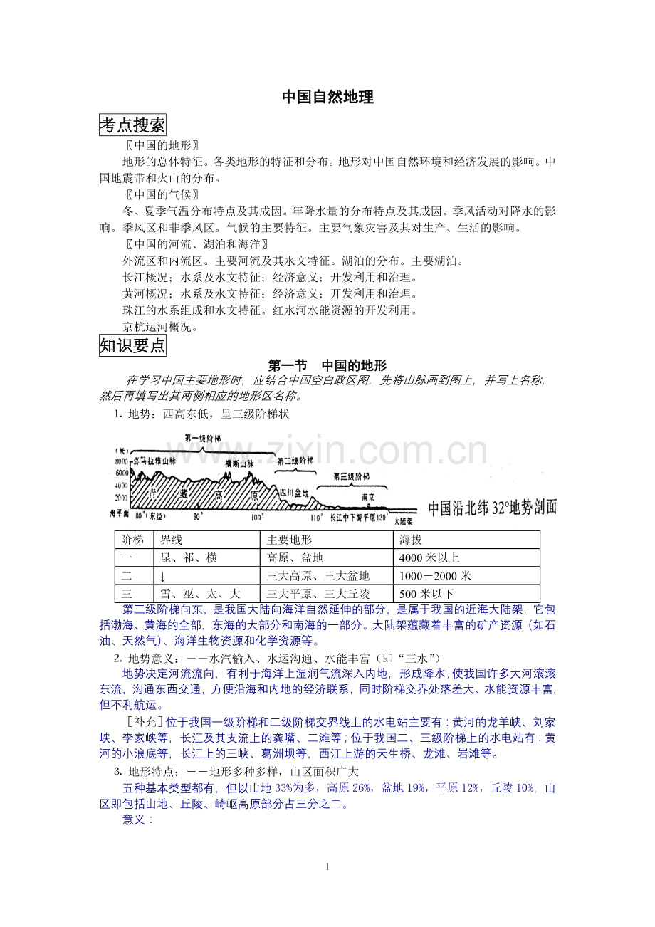 中国自然地理知识点.doc_第1页