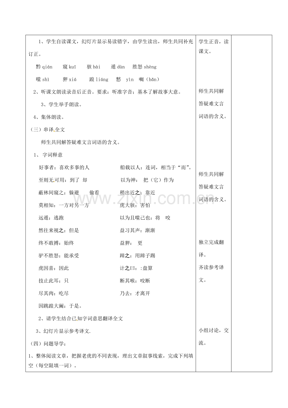 （秋季版）云南省峨山县七年级语文下册 第4单元 第19课 黔之驴教案 苏教版-苏教版初中七年级下册语文教案.doc_第2页