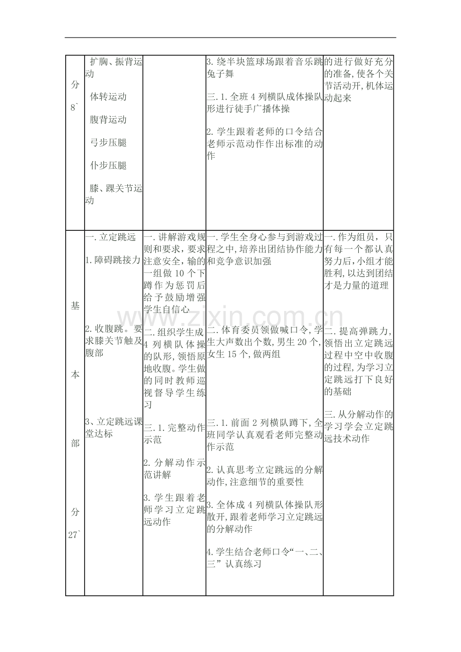 初中一年级立定跳远教案.doc_第2页