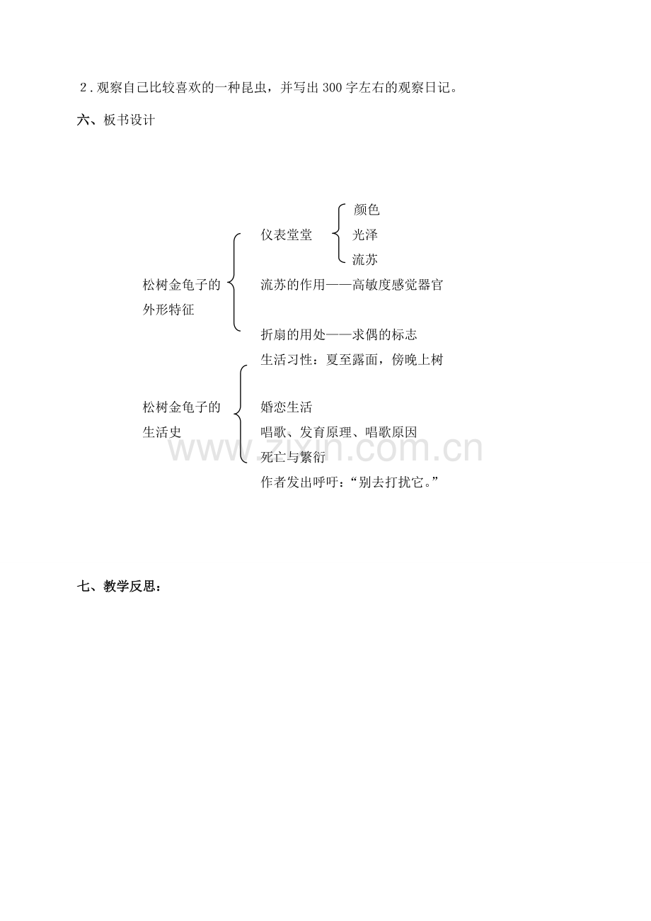 江苏省灌南县实验中学七年级语文下册《松树金龟子》教案2 苏教版.doc_第3页