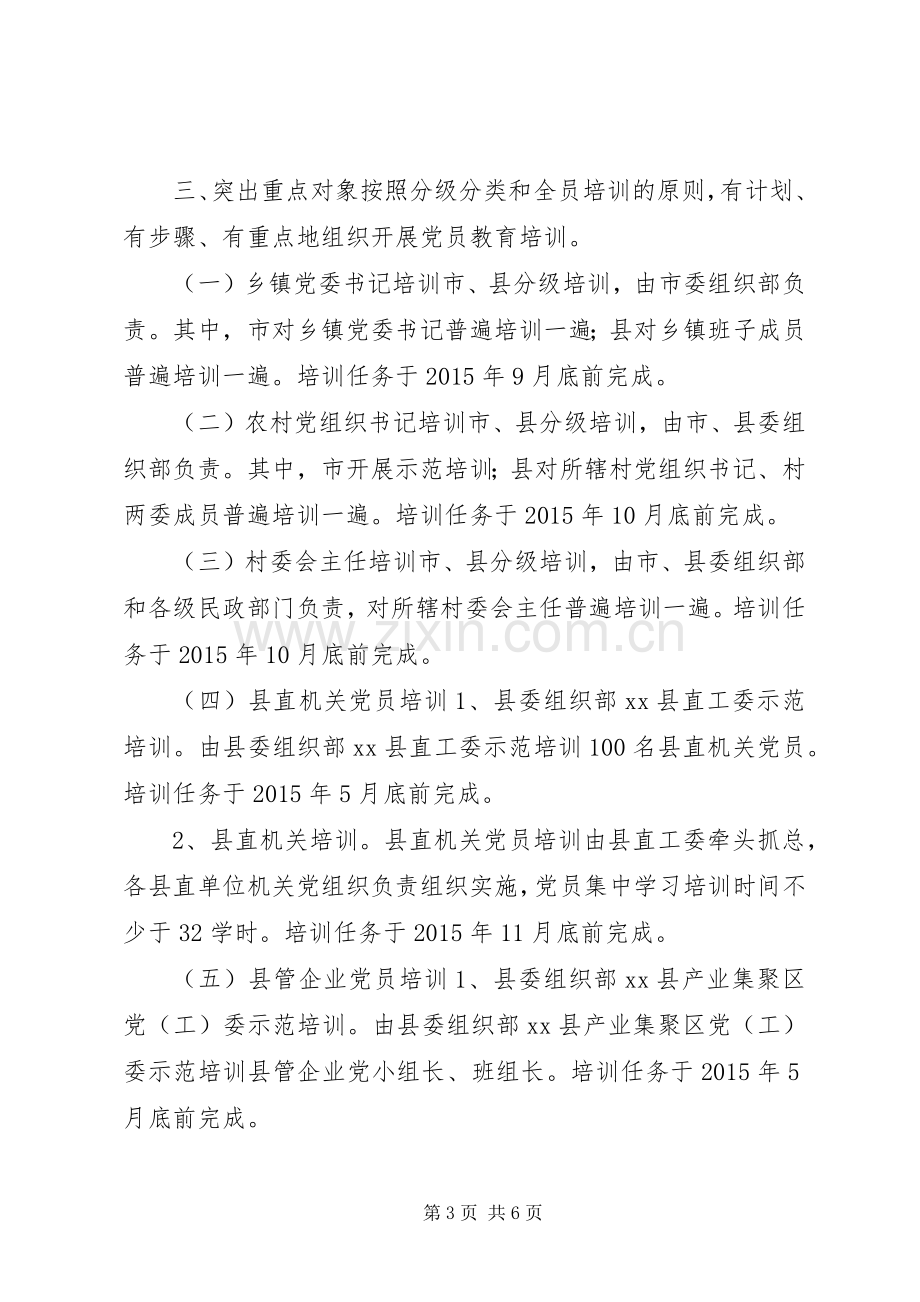 乡镇党委组织部党员教育培训计划.docx_第3页