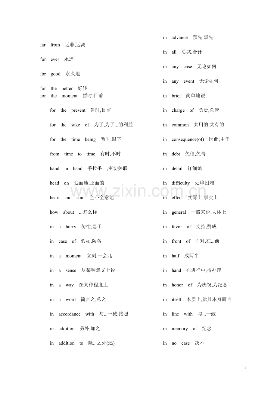 PR大学英语四级考试常用短语汇总http.doc_第3页