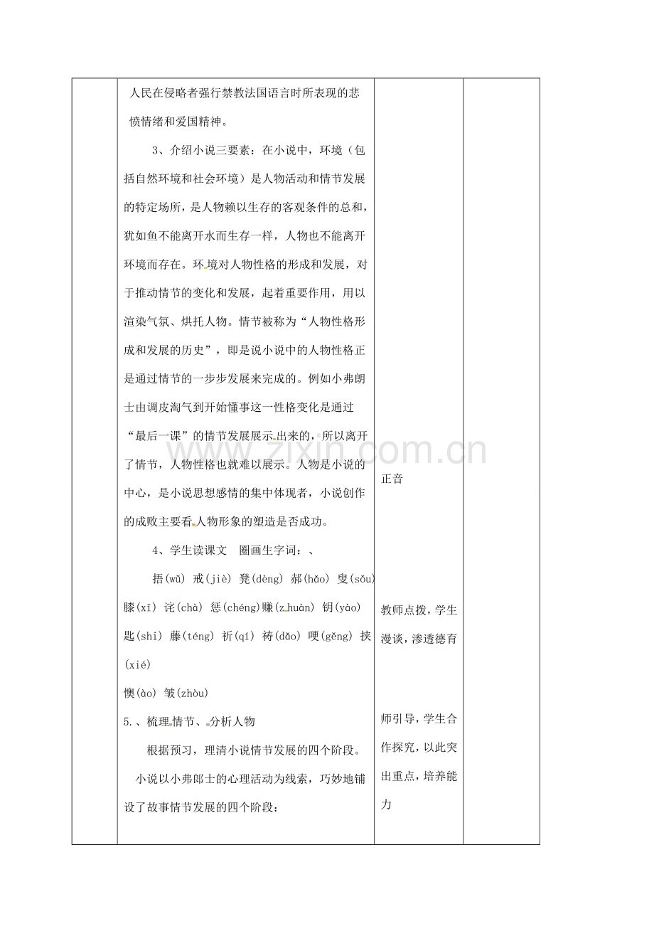 （秋季版）吉林省长春市七年级语文上册 12 最后一课教案1 长春版-长春版初中七年级上册语文教案.doc_第2页