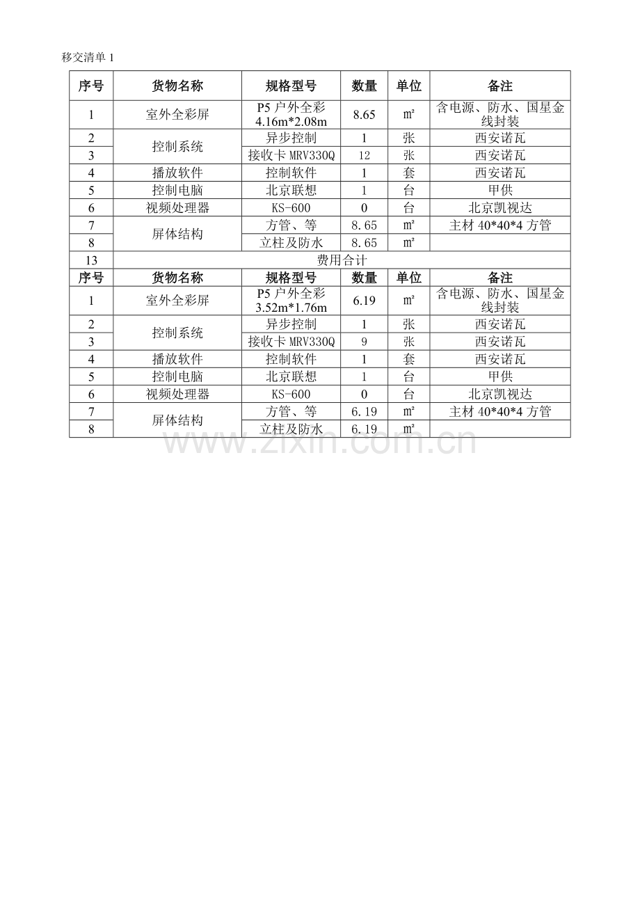 LED显示屏验收单.doc_第2页