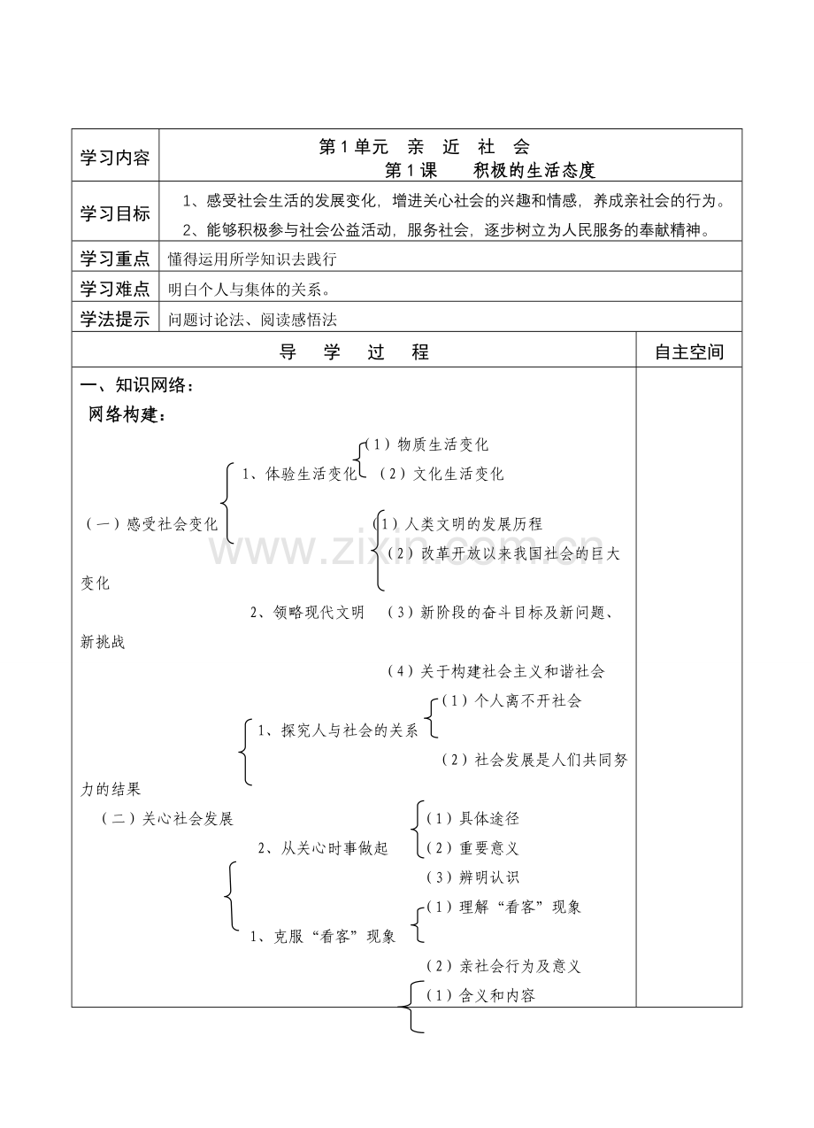 九年级政治复习教案1-10课苏教版.doc_第1页