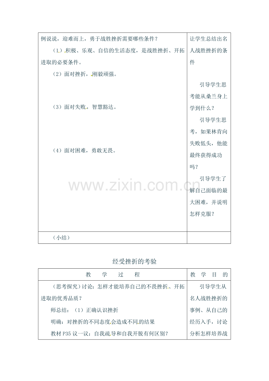 七年级政治上册 2.2 直面挫折教案 湘教版.doc_第2页