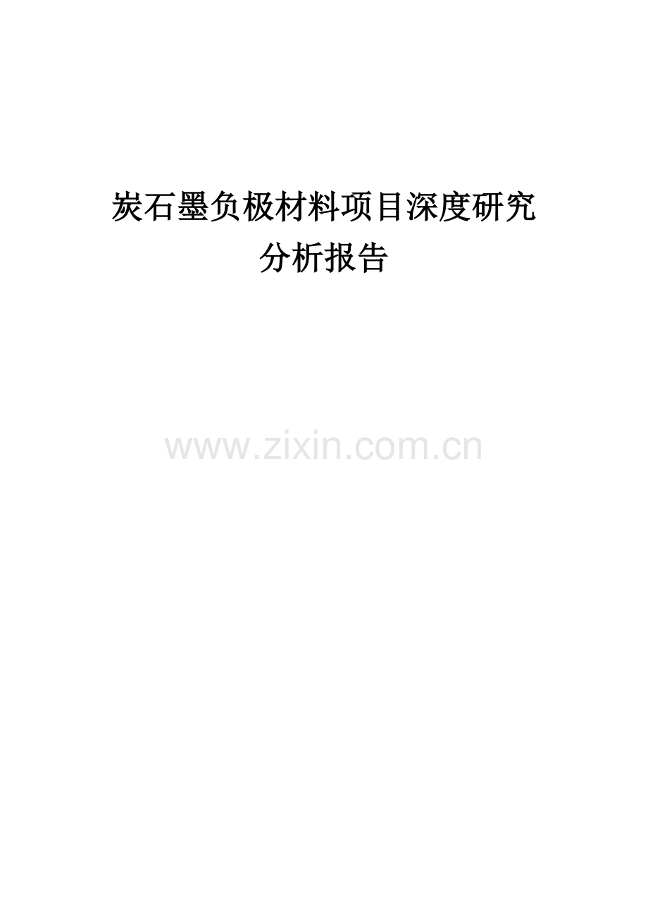 炭石墨负极材料项目深度研究分析报告.docx_第1页