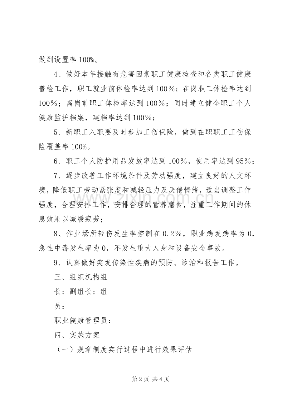 XX年度职业病防治计划和实施方案.docx_第2页