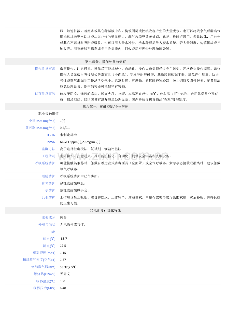 氟化氢 - MSDS - 安全技术说明书.doc_第2页