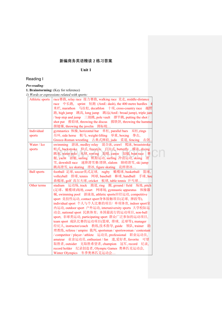 新编商务英语精读2答案.doc_第1页