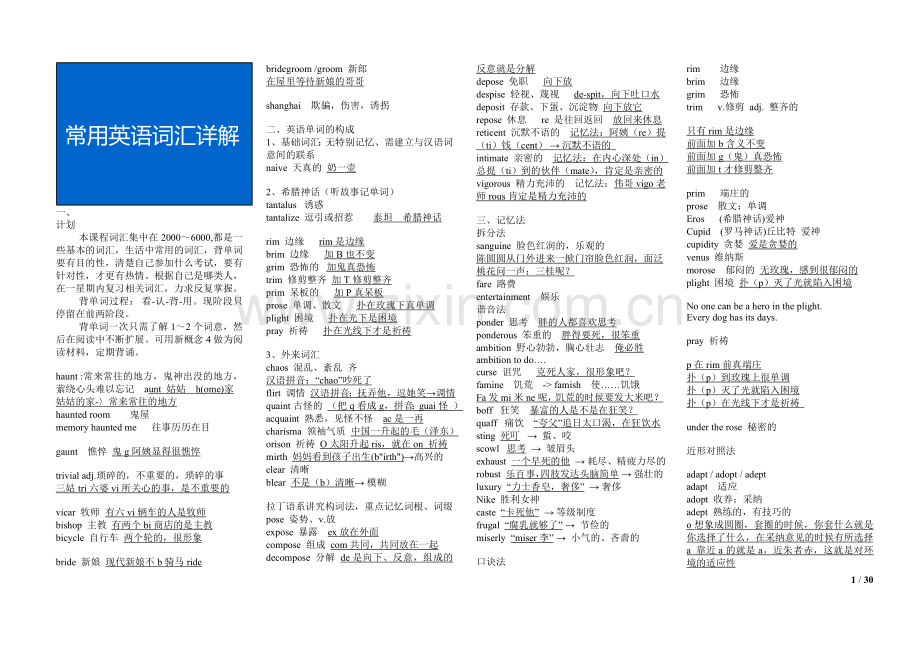 常用英语词汇详解.doc_第1页