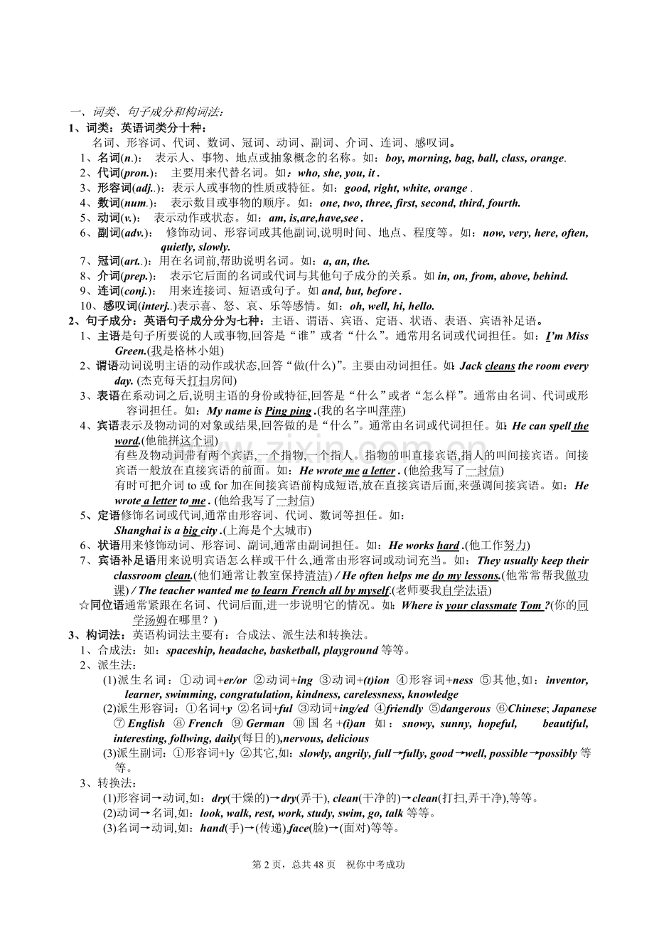 【免费】中考英语语法大全(上).doc_第2页