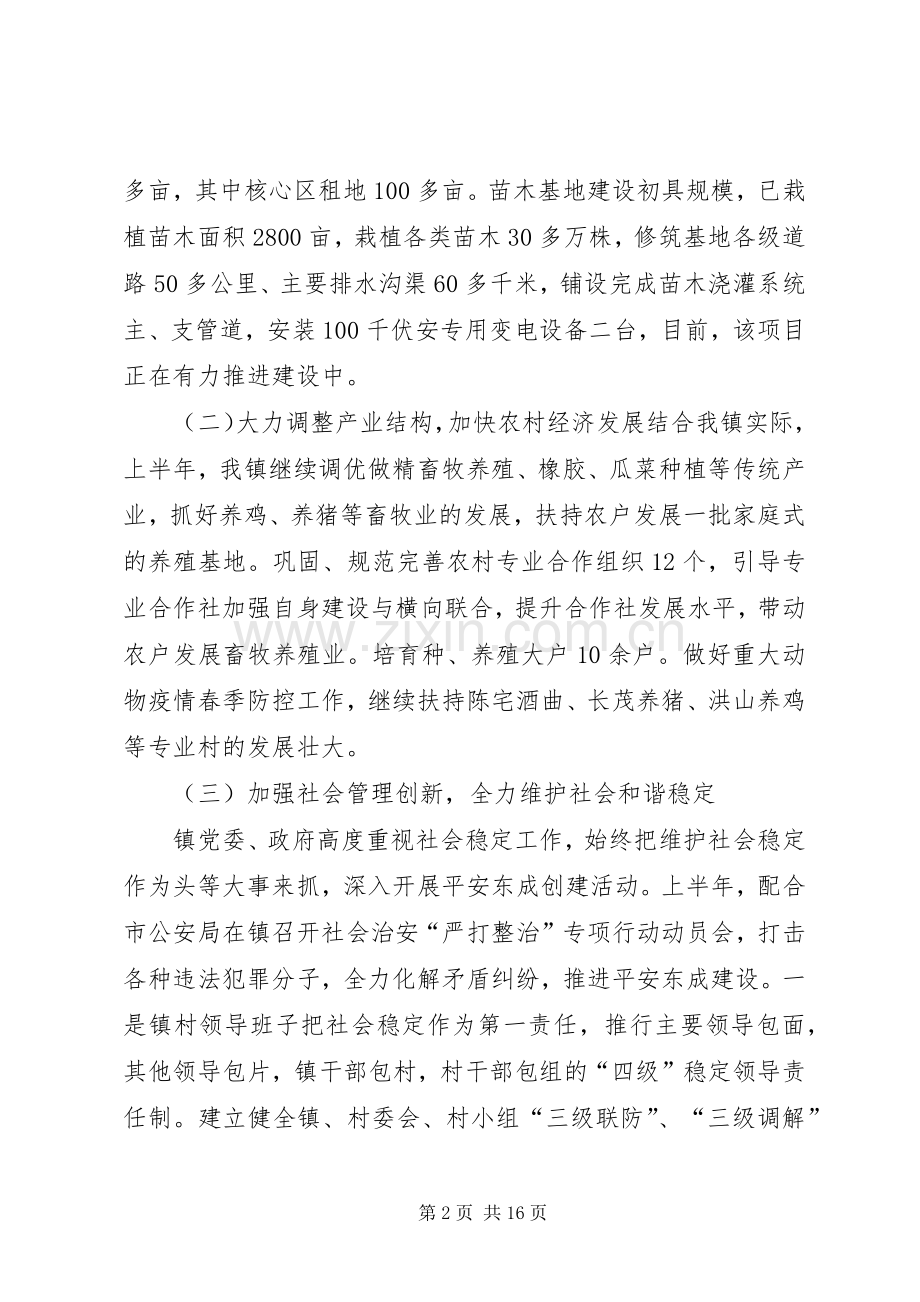 乡镇上半年重点工作总结和下半年工作计划.docx_第2页