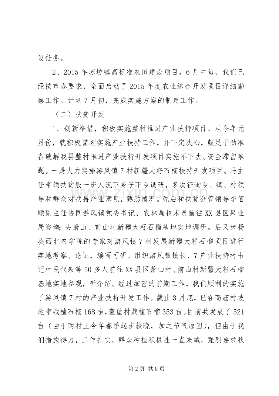 县扶贫农发办XX年上半年工作总结及下半年工作计划.docx_第2页