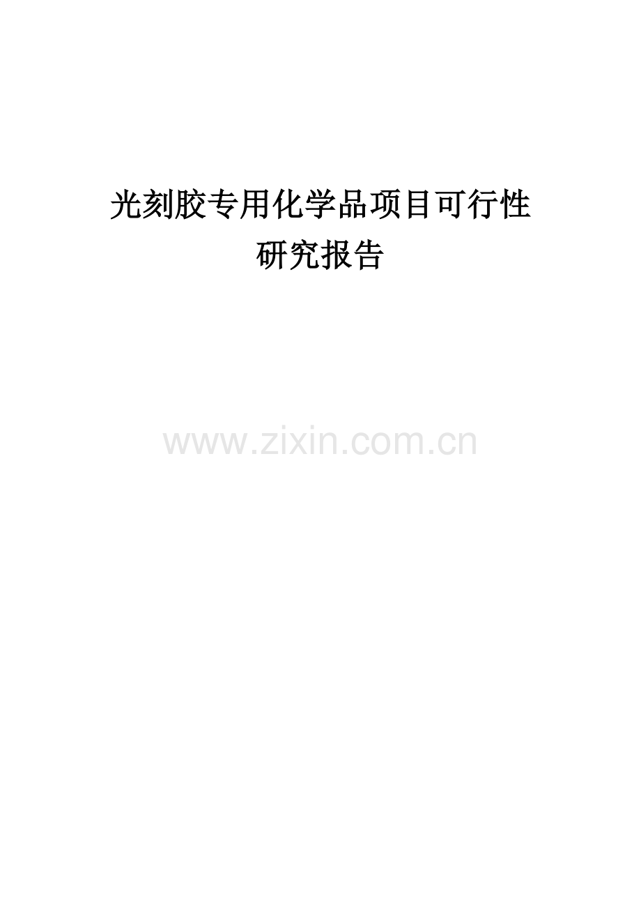 光刻胶专用化学品项目可行性研究报告.docx_第1页