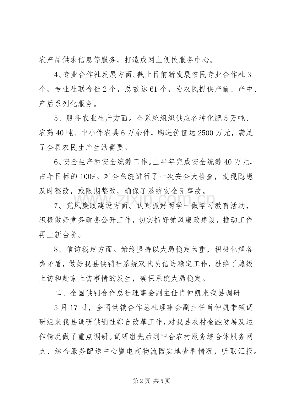 县供销合作社XX年度工作总结及下年计划.docx_第2页