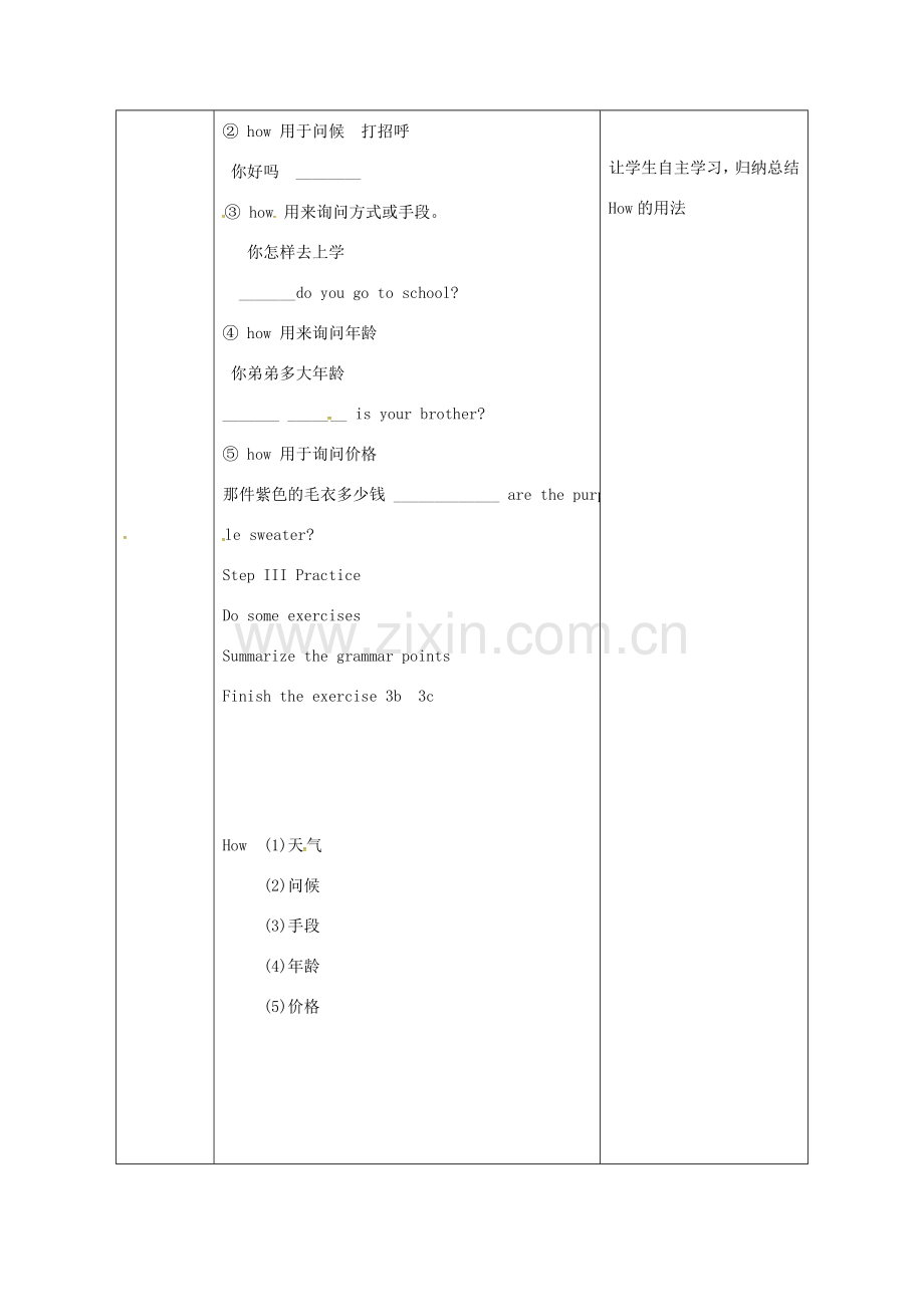 吉林省长春市七年级英语下册 Unit 7 It’s raining Section A（Grammar Focus-3b）教案 （新版）人教新目标版-（新版）人教新目标版初中七年级下册英语教案.doc_第2页