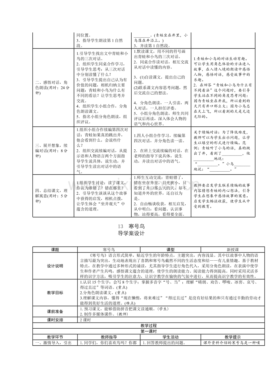 第五单元表格式教案导学案教学设计.docx_第2页