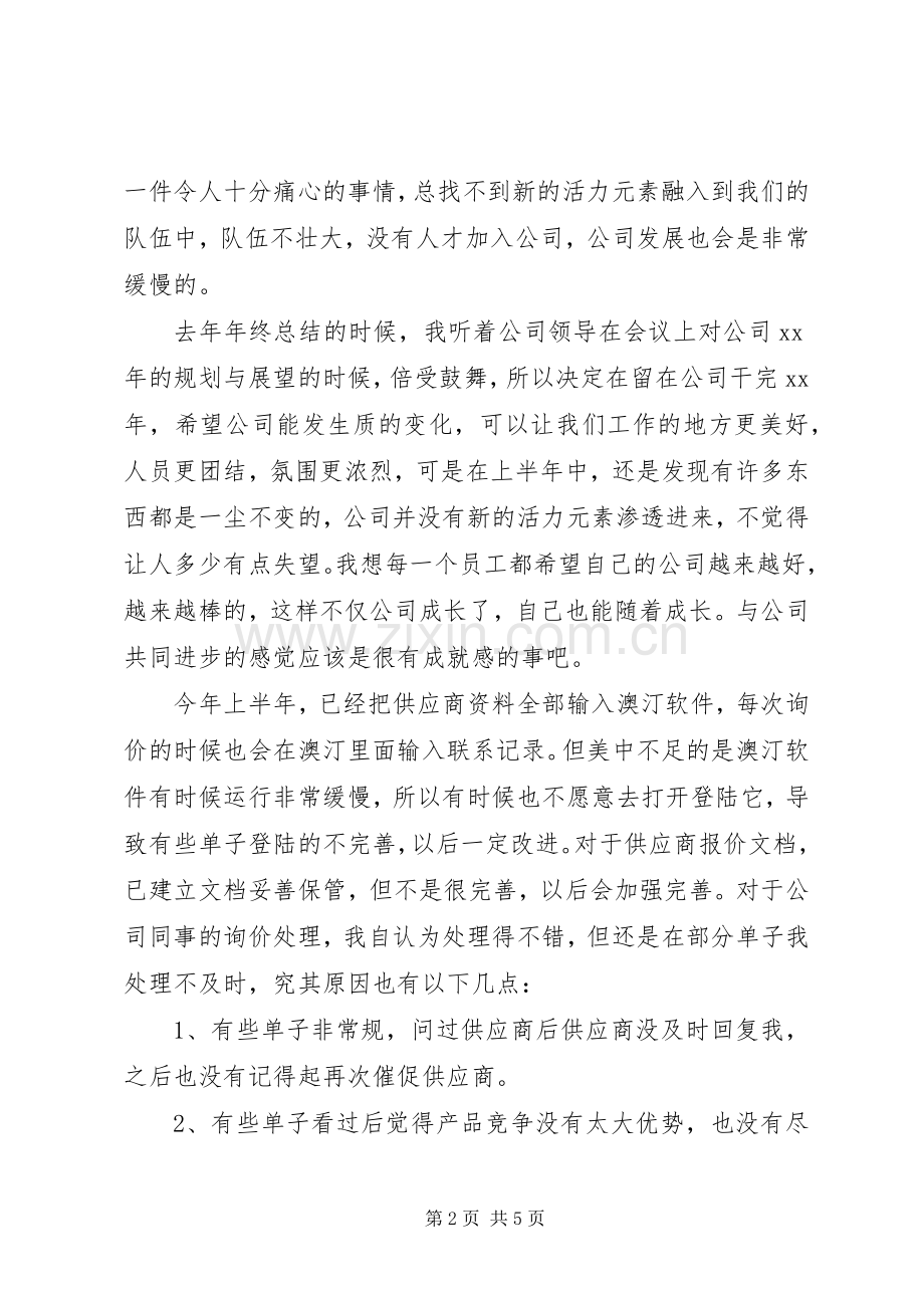 XX年上半年个人工作总结与工作计划.docx_第2页