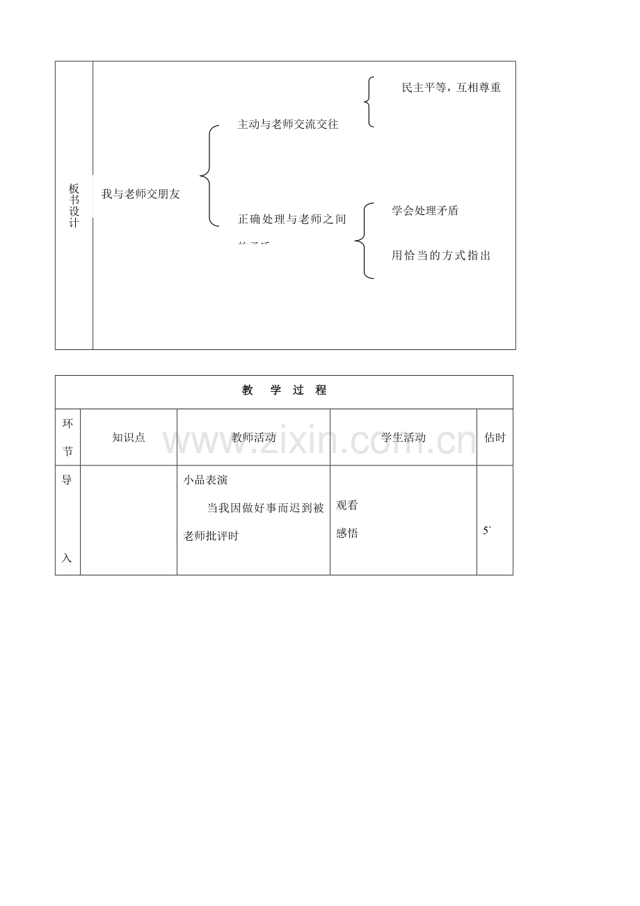 七年级思品上册 14我与老师交朋友同步教案 鲁教版.doc_第2页