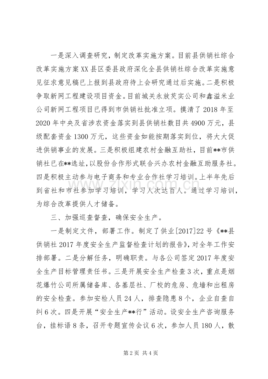 县供销社上半年工作总结及下半年工作安排.docx_第2页