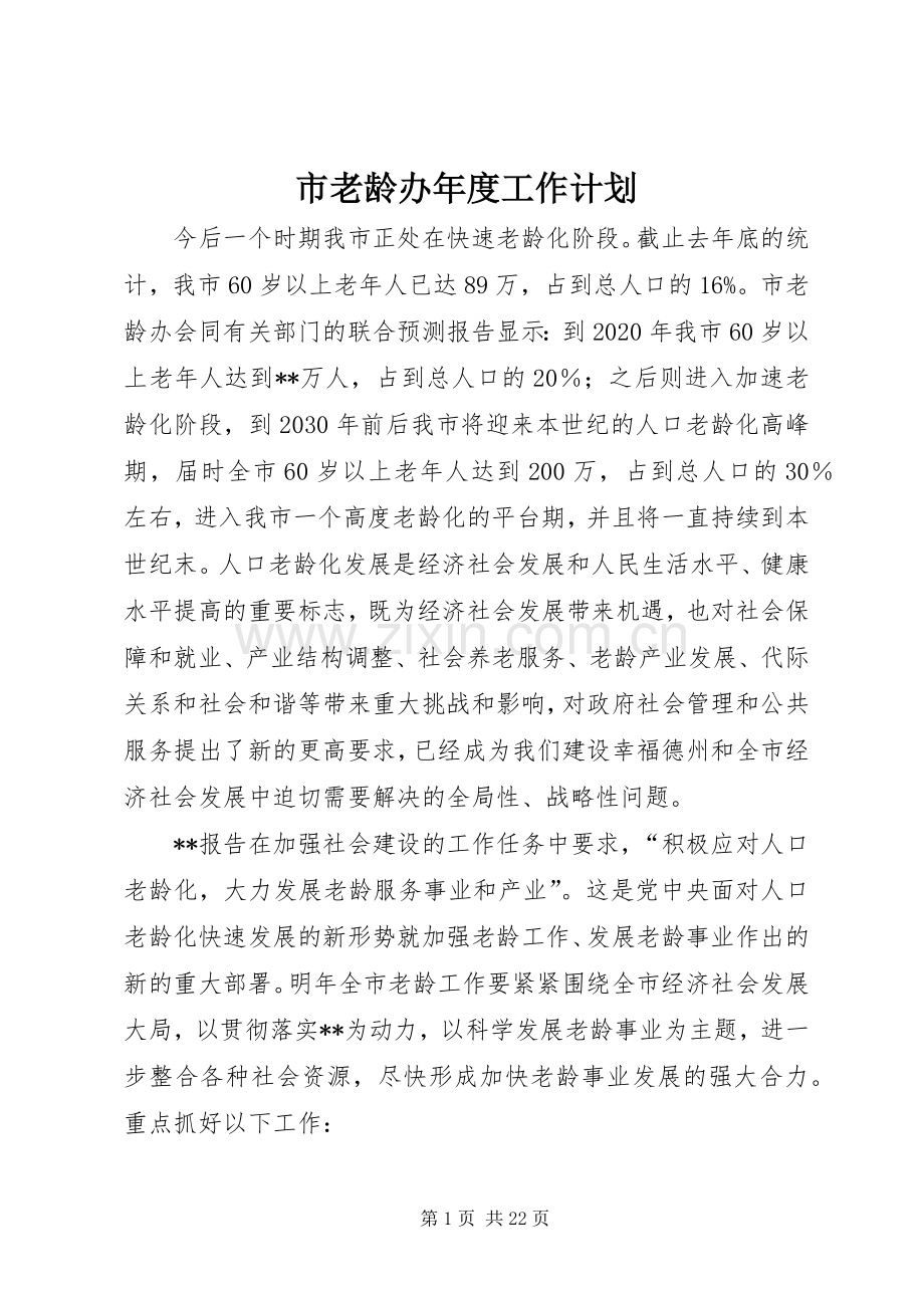 市老龄办年度工作计划 .docx_第1页