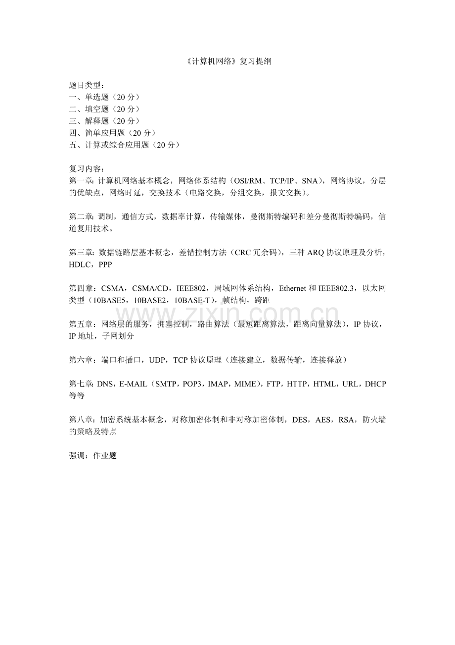 计算机网络复习提纲.doc_第1页