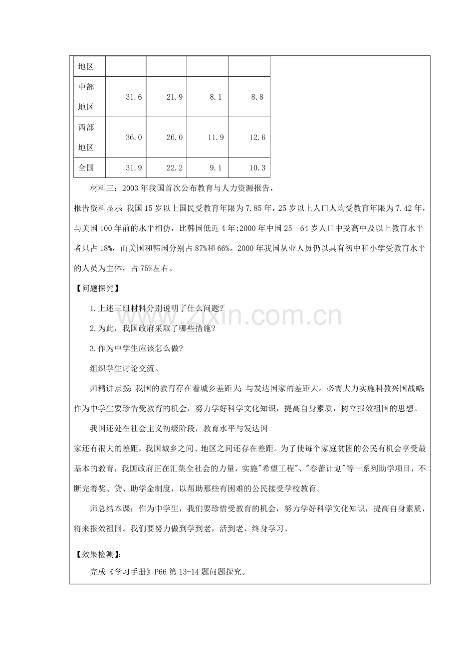 八年级政治下册 第六单元 复兴中华 第19课 科教兴国 第2框 感受教育创新教案 苏教版-苏教版初中八年级下册政治教案.doc_第3页