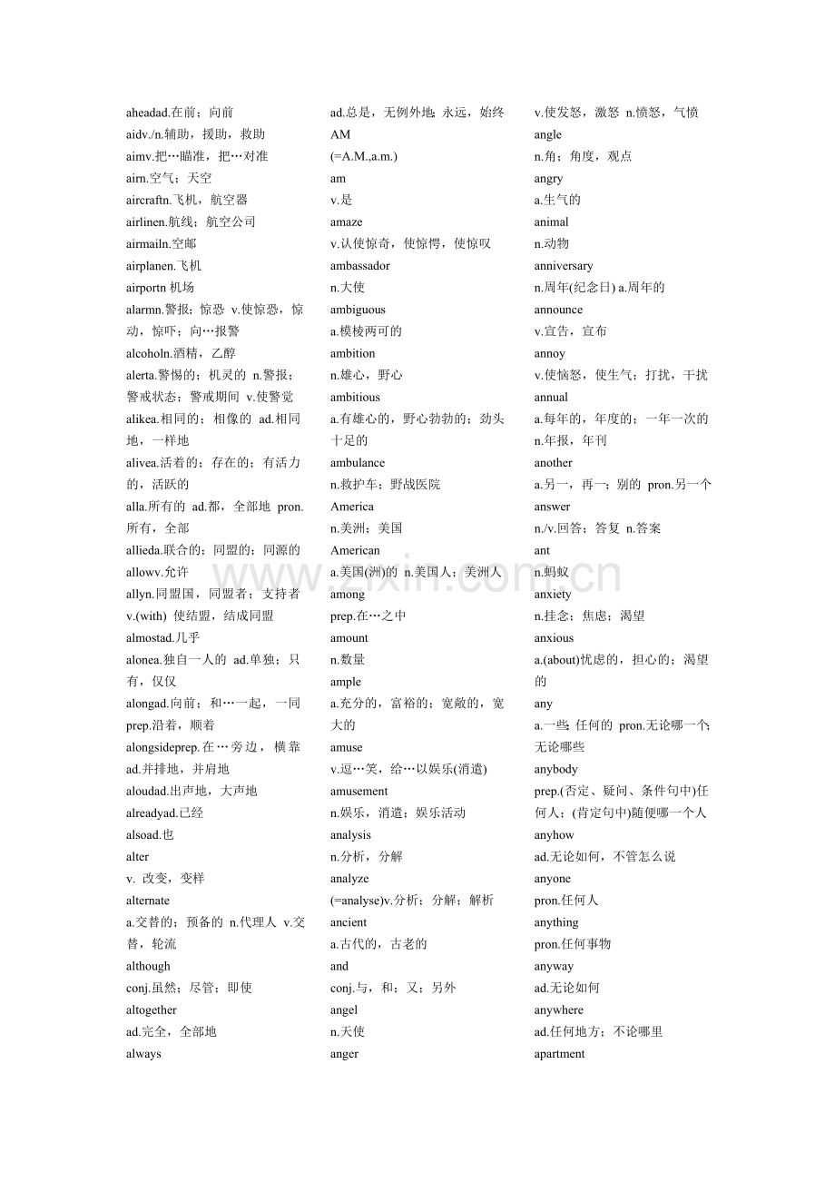 大学英语考试三级词汇表.doc_第2页