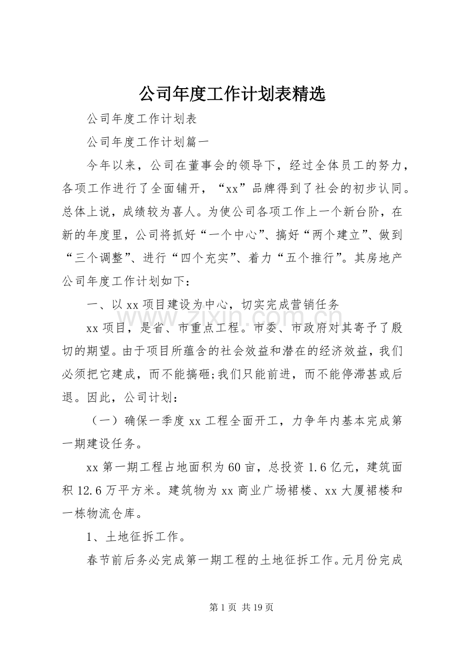 公司年度工作计划表.docx_第1页