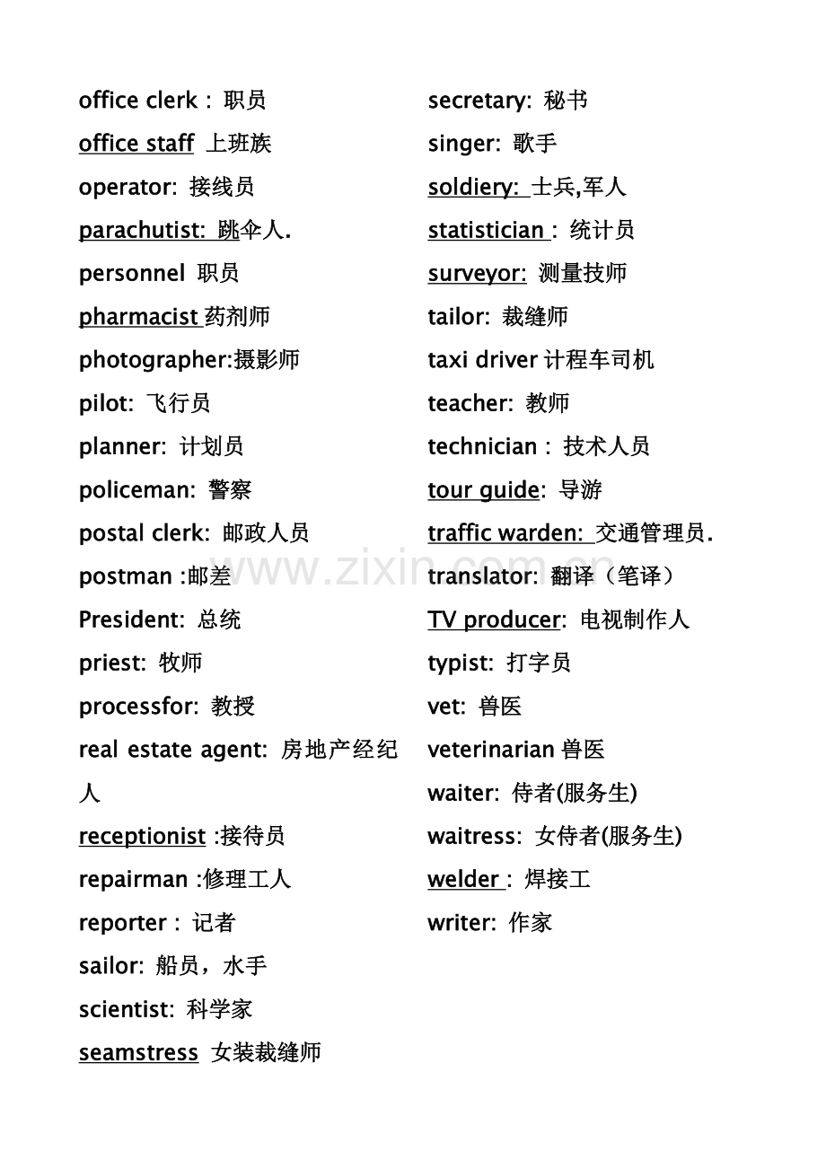 关于职业的英语单词.doc_第3页