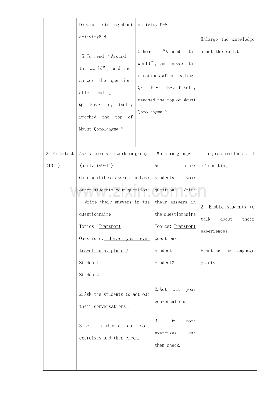 八年级英语下册 Module 2 Unit 3 Language in use教案 （新版）外研版-（新版）外研版初中八年级下册英语教案.doc_第3页