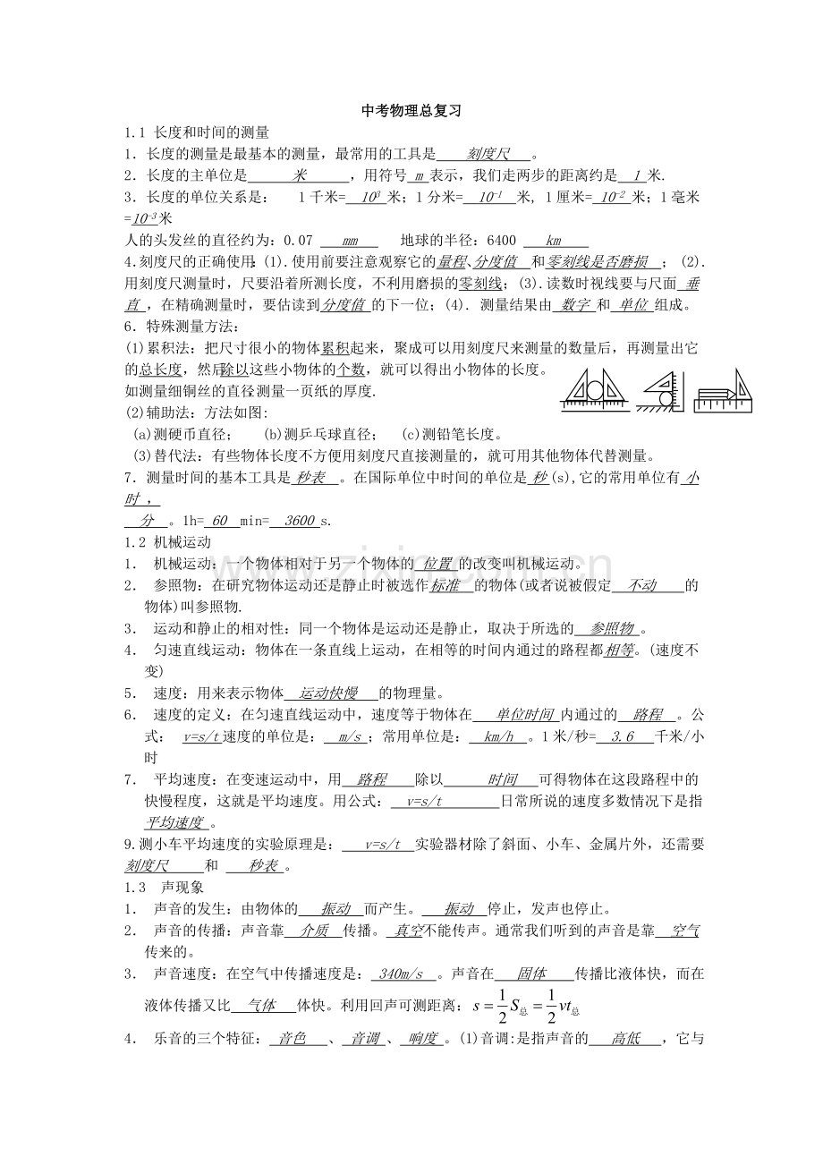 西点课业--中考物理总复习.doc_第1页