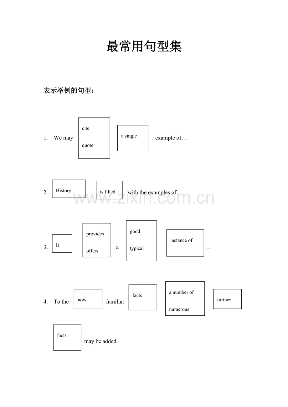 2024年雅思托福作文常用模板句型.doc_第1页