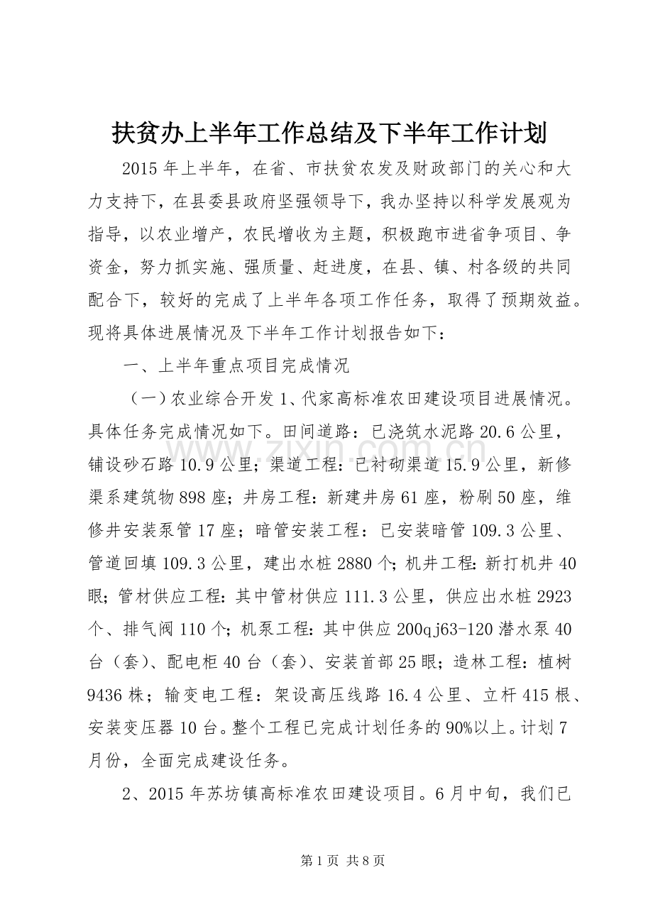 扶贫办上半年工作总结及下半年工作计划.docx_第1页