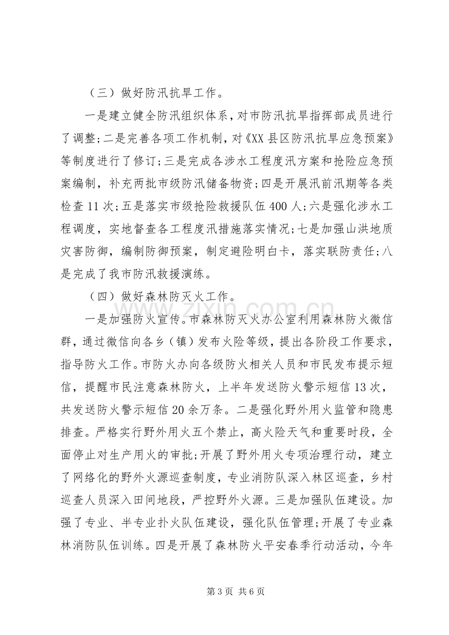 应急管理局XX年上半年工作总结和下步工作计划.docx_第3页