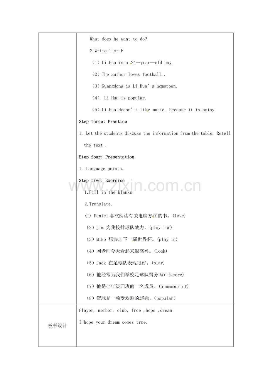 七年级英语上册 Unit 2 Let’s play sports Reading 2教案 （新版）牛津版-（新版）牛津版初中七年级上册英语教案.doc_第2页