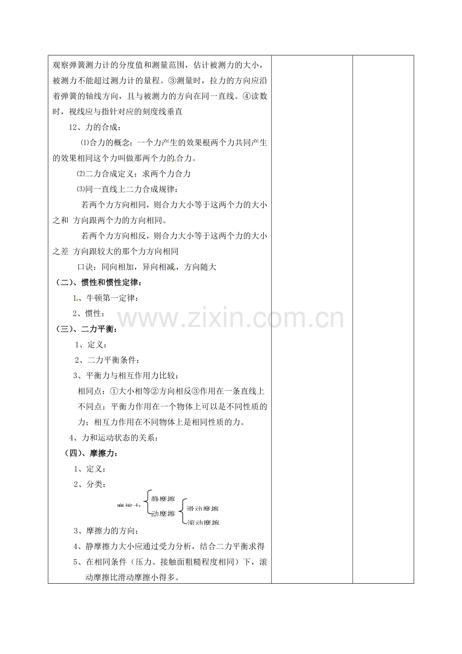 中考物理考点复习8 力教案-人教版初中九年级全册物理教案.doc_第3页