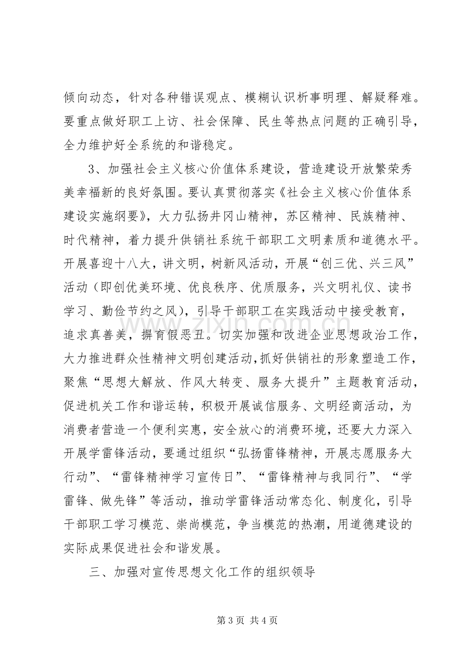 供销社宣传思想文化工作计划.docx_第3页