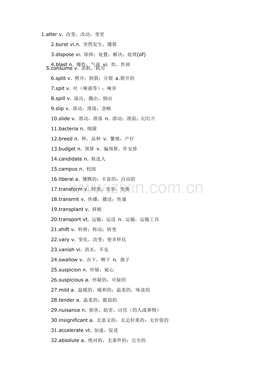 [基础词汇]2012年英语四级考试高频词汇.doc_第1页