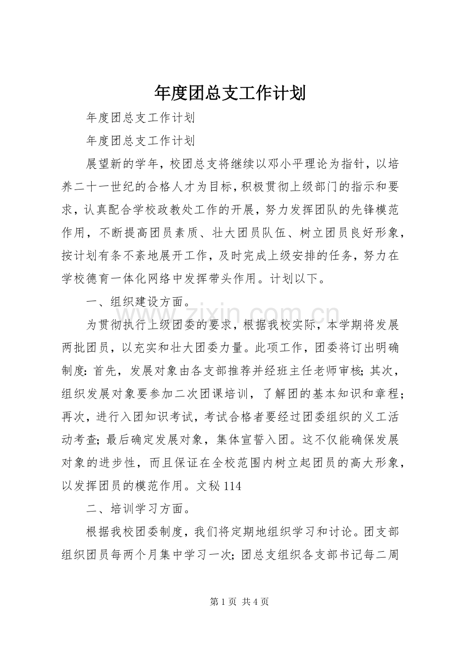 年度团总支工作计划.docx_第1页