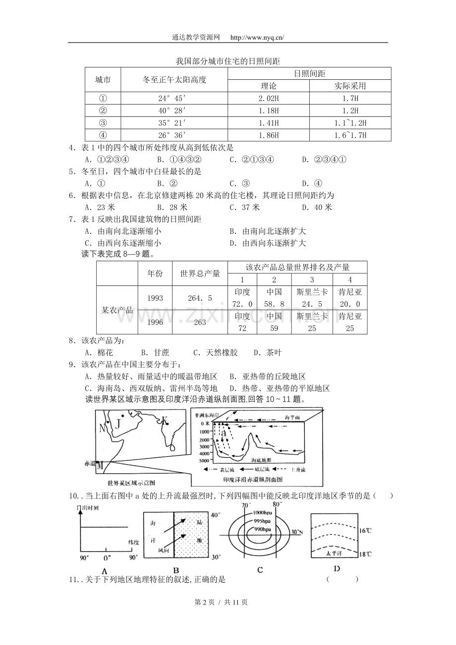 惠州市2009年高考地理模拟5月卷.doc_第2页