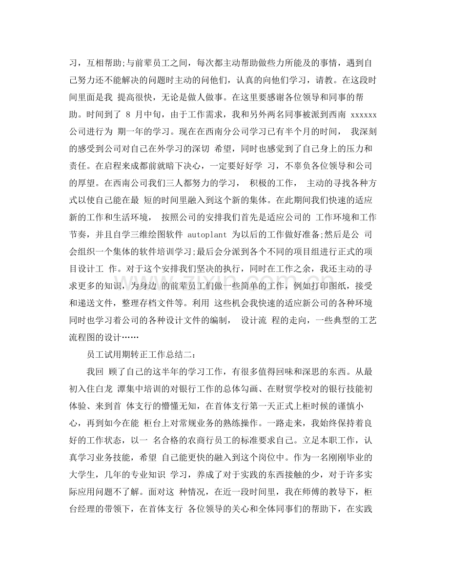 员工试用期转正工作总结 .docx_第2页