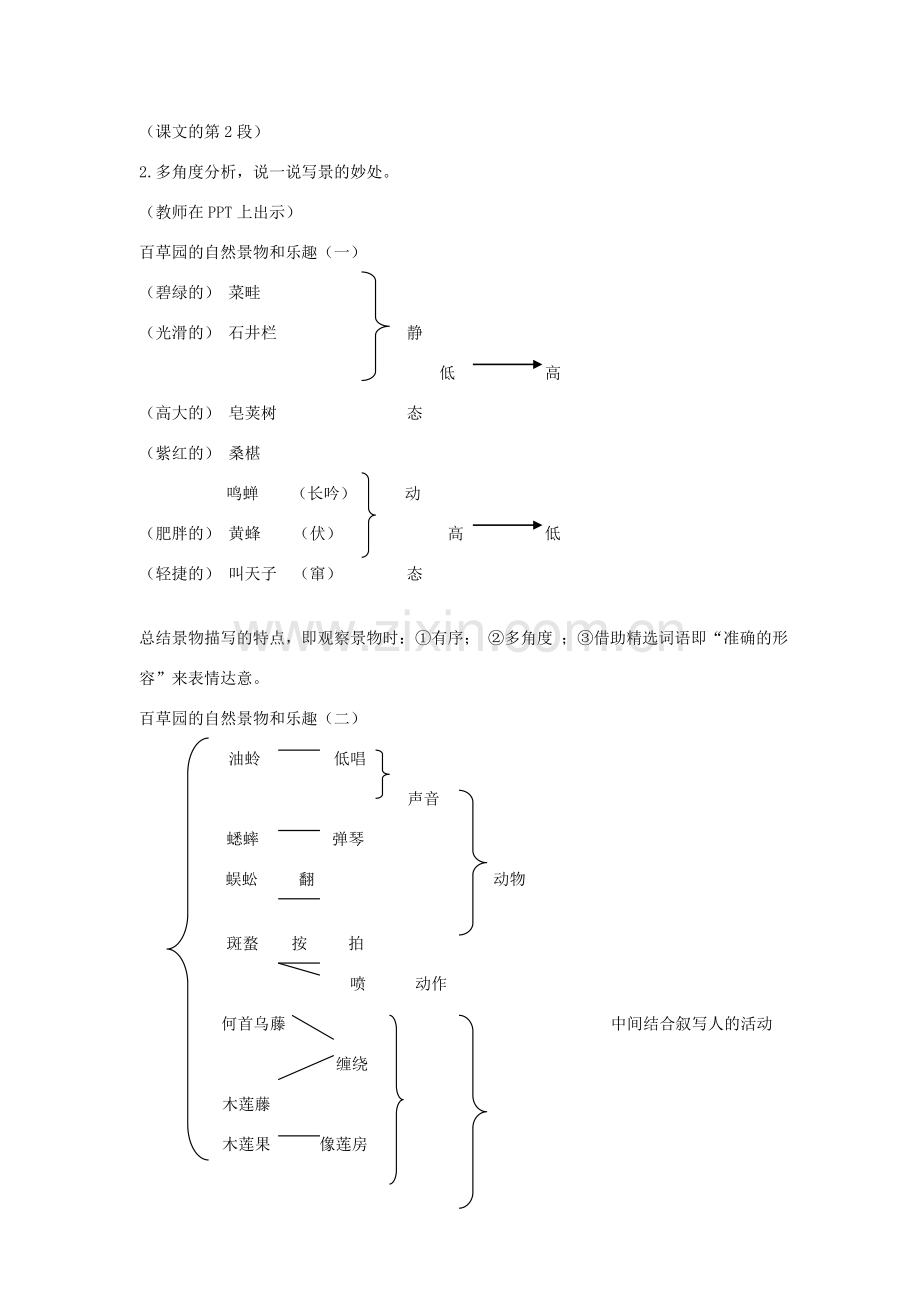 河南省南乐县张果屯乡中学七年级语文下册 第1课《从百草园到三味书屋》（第一课时）教案 人教新课标版.doc_第3页