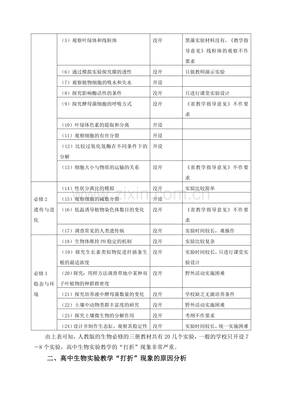 新课程背景下高中生物实验教学的打折现象及对策.doc_第2页