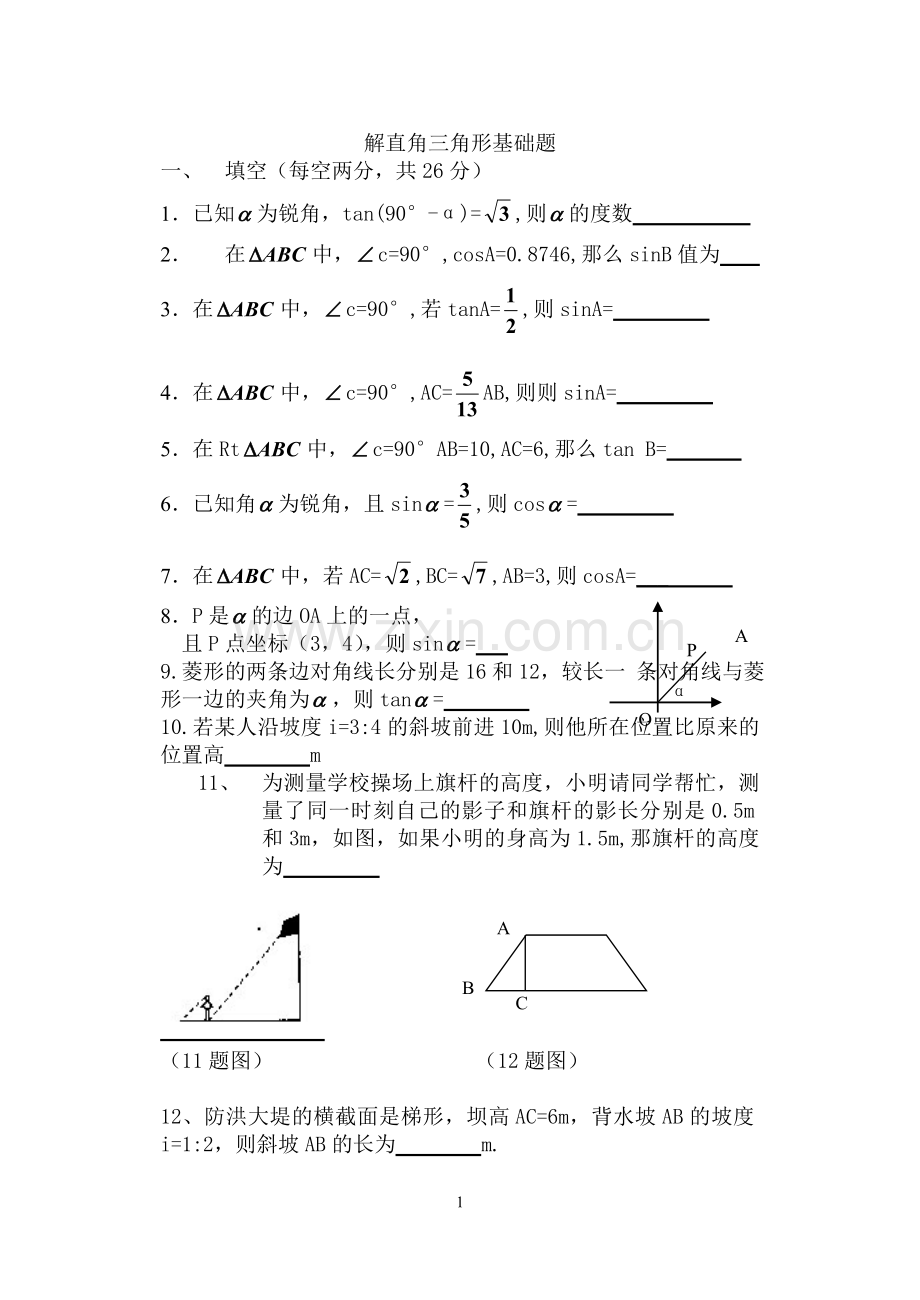 解直角三角形基础练习.doc_第1页