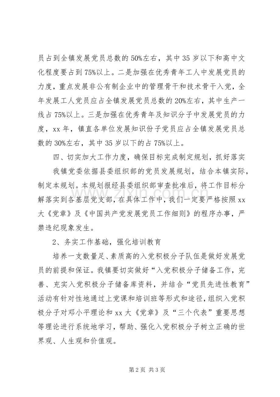 某镇XX年发展党员工作规划要点.docx_第2页